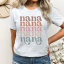 XXL Ash Grey Nana Grandma Graphic Tee, Colorful Grandma Tee