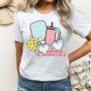 Large Ash Gray Summer Essentials Pickleball Graphic Tee, Pickleball Paddle, Water Bottle, Sunglasses 