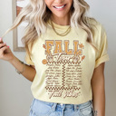 XXL Butter Fall Vibes Tour Comfort Colors Tee, Fall Activities Retro Band Tee, Autumn Vibes Printed Tee 