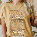 XXL Mustard Fall Vibes Tour Comfort Colors Tee, Fall Activities Retro Band Tee, Autumn Vibes Printed Tee 
