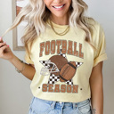 XXL Butter Football Season Comfort Colors Tee, Checkered Star Football Printed Tee, Game Day Shirt