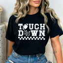 XXL Black Touch Down Game Paly Comfort Colors Tee, Football Printed Tee, Game Day Sports Shirt  