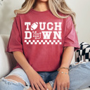 XXL Crimson Touch Down Game Paly Comfort Colors Tee, Football Printed Tee, Game Day Sports Shirt  
