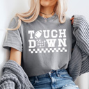 XXL Gray Touch Down Game Paly Comfort Colors Tee, Football Printed Tee, Game Day Sports Shirt  