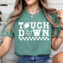 XXL Light Green Touch Down Game Paly Comfort Colors Tee, Football Printed Tee, Game Day Sports Shirt  