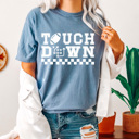  Touch Down Game Paly Comfort Colors Tee, Football Printed Tee, Game Day Sports Shirt  