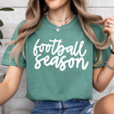 Large Light Green Game Day Football Season Comfort Colors Tee, Football Sport Printed Tee, Fall Season Shirt 