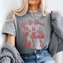 XL Gray Let's Go Ghouls Comfort Colors Tee, Halloween Girls Printed Tee, Spooky Glam Shirt 