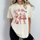 XL Ivory Let's Go Ghouls Comfort Colors Tee, Halloween Girls Printed Tee, Spooky Glam Shirt 