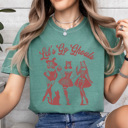 XXL Light Green Let's Go Ghouls Comfort Colors Tee, Halloween Girls Printed Tee, Spooky Glam Shirt 