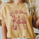 XL Mustard Let's Go Ghouls Comfort Colors Tee, Halloween Girls Printed Tee, Spooky Glam Shirt 