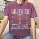 Medium Berry Halloween Tour Comfort Colors Tee, Halloween Night Activities Printed Tee, Halloween Town Shirt 