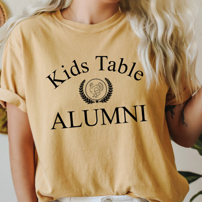 Kids Table Alumni Comfort Colors Tee, Thanksgiving Funny Printed Tee, Adult Thanksgiving Dinner Table Shirt 