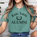 Large Light Green Kids Table Alumni Comfort Colors Tee, Thanksgiving Funny Printed Tee, Adult Thanksgiving Dinner Table Shirt 
