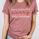 Large Mauve Have Yourself A Merry Little Christmas Graphic Tee, Holiday Graphic Tee