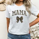 XXL Ash Gray Mama Camo Bow Graphic Tee, Hunting Season Mom Shirt