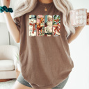 XL Espresso Vintage Christmas Characters Comfort Colors Tee, Holiday Shirt 