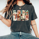 XL Pepper Vintage Christmas Characters Comfort Colors Tee, Holiday Shirt 