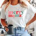  Merry Mama Holiday Graphic Tee, Christmas Mama Shirt