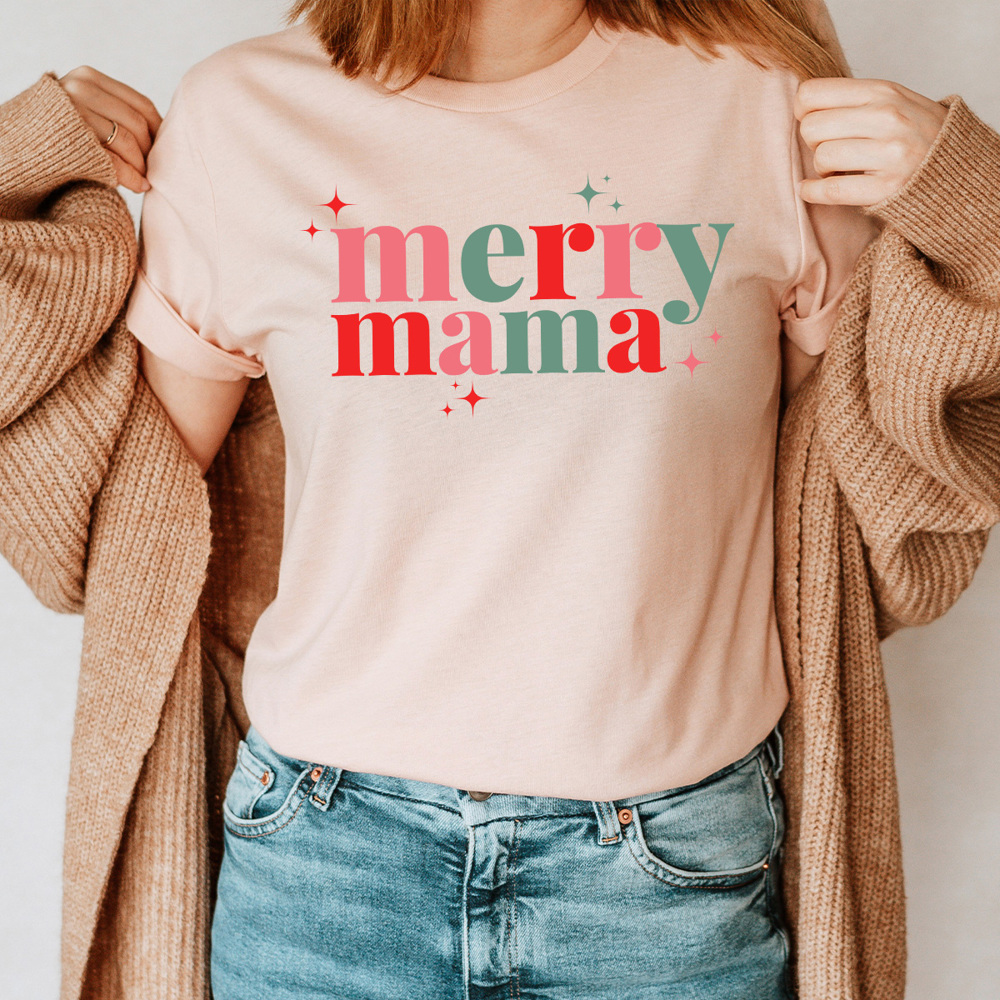 Merry Mama Holiday Graphic Tee, Christmas Mama Shirt