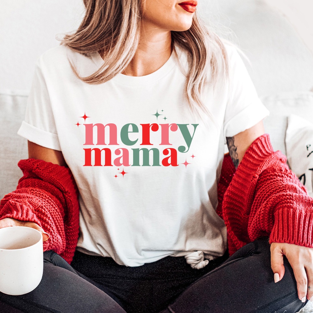 Merry Mama Holiday Graphic Tee, Christmas Mama Shirt