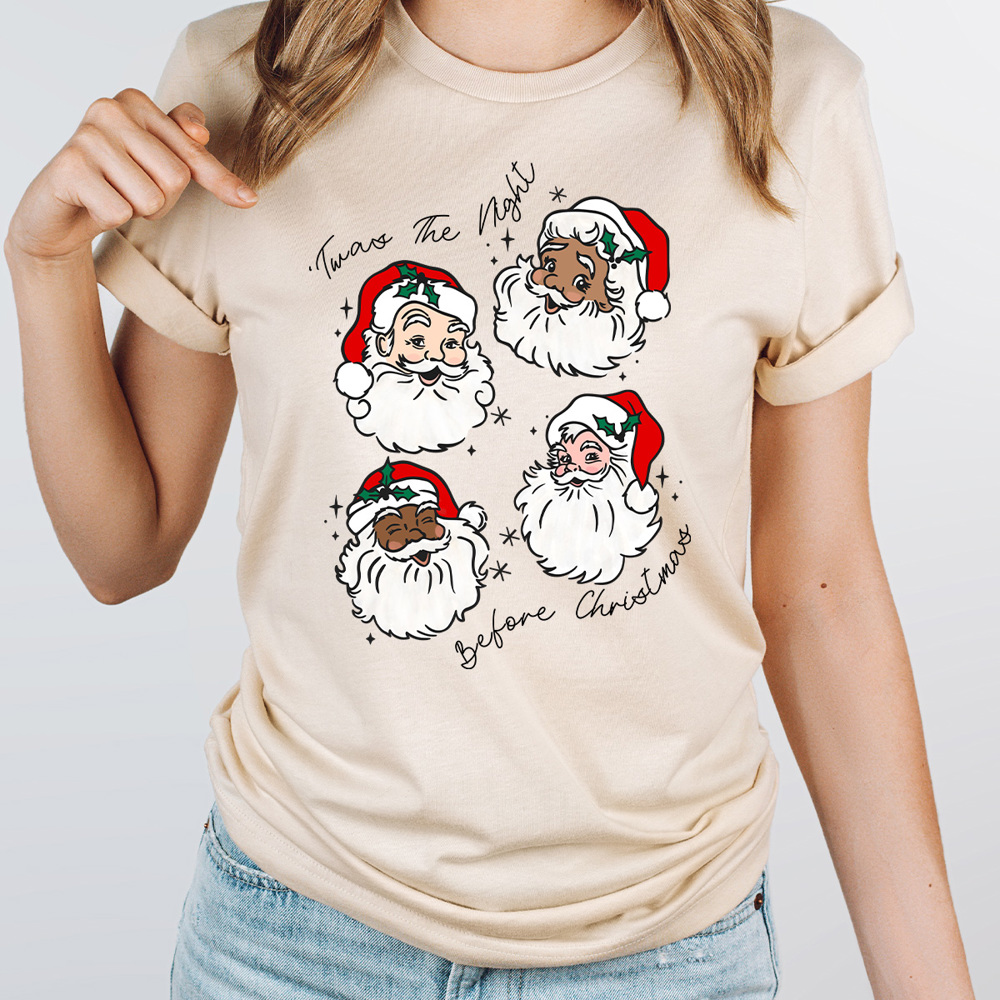 Twas The Night Before Christmas Graphic Tee, Christmas Santa Shirt