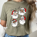 Large Olive Twas The Night Before Christmas Graphic Tee, Christmas Santa Shirt