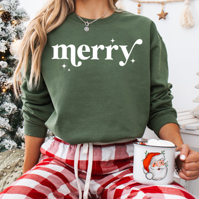 Merry Holiday Fleece Sweatshirt, Merry Christmas Pullover 