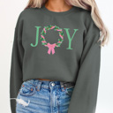  Joy Christmas Wreath Fleece Sweatshirt, Holiday Pullover
