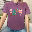 Medium Berry Cute Nutcracker Christmas Comfort Colors Tee, Faux Gilliter Shirt