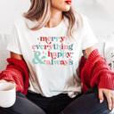  Merry Everything & Happy Always Graphic Tee, Chirstmas Shirt 