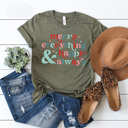 XXL Olive Merry Everything & Happy Always Graphic Tee, Chirstmas Shirt 