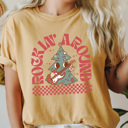 Medium Mustard Rockin' Around The Christmas Tee Comfort Colors Tee, Holiday Shirt