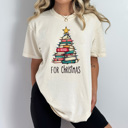  All Booked For Christmas Comfort Colors Tee, Books Christmas Tee