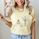  Winter Snowman Comfort Color Tee, Snowing Season Tee