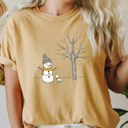  Winter Snowman Comfort Color Tee, Snowing Season Tee