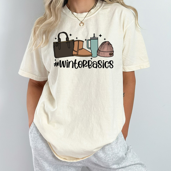 Winter Basics Comfort Colors Tee, Basic Winter Girl Tee