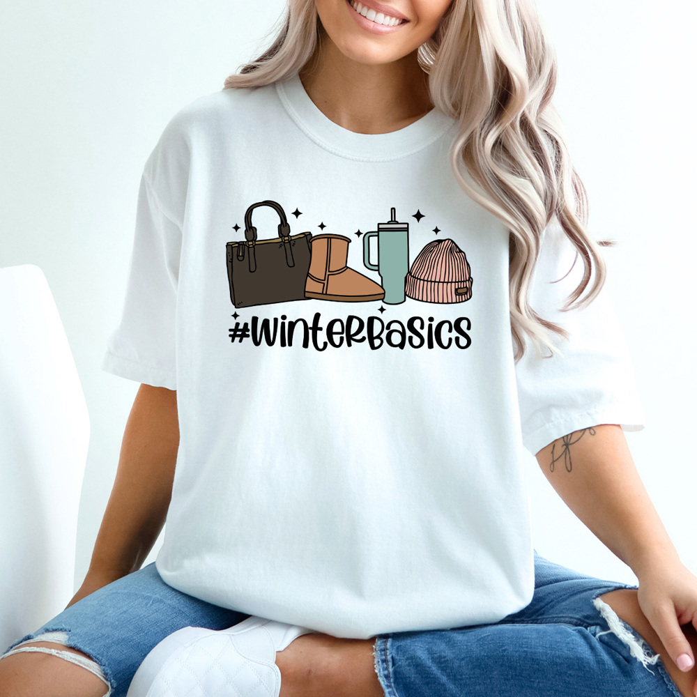 Winter Basics Comfort Colors Tee, Basic Winter Girl Tee