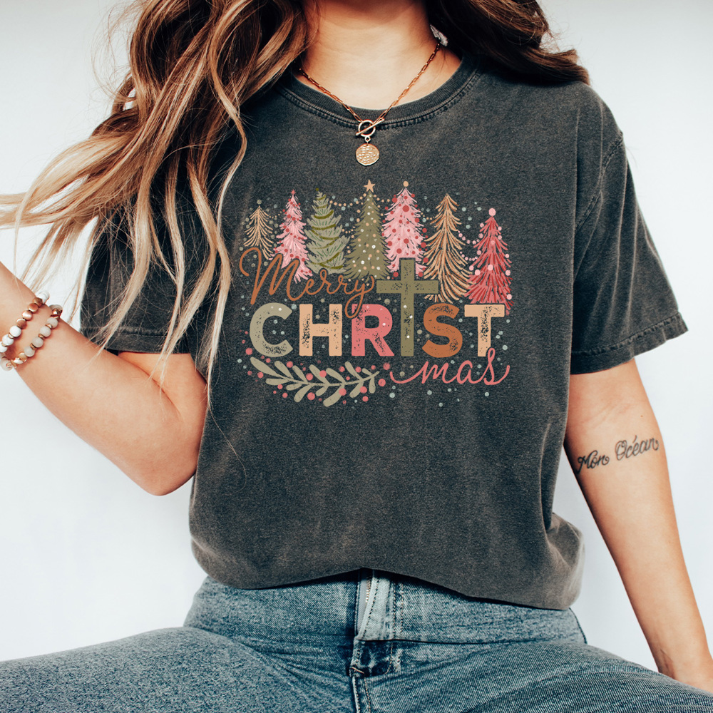 Merry Christ-mas Comfort Colors Tee, Jesus Christ Shirt 