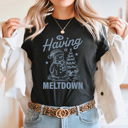 Medium Black I'm Having A Meltdown Graphic Tee, Winter Snowman Shirt