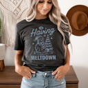 XXL Charcoal I'm Having A Meltdown Graphic Tee, Winter Snowman Shirt