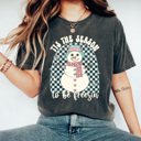  Tis The Season To Be Freezing Comfort Colors Tee, Winter Snowman Shirt 