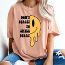  Don't Forget To Smile Today Comfort Colors Tee, Melting Smiley Face Shirt