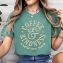 XXL Light Green Coffee & Kindness Cofort Colors Tee, A Brewtiful Blend Coffee Shirt 