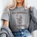 Large Gray All Oppsies No Daisies Comfort Colors Tee, Cute Bear Shirt