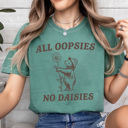 Large Light Green All Oppsies No Daisies Comfort Colors Tee, Cute Bear Shirt