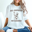 Large White All Oppsies No Daisies Comfort Colors Tee, Cute Bear Shirt