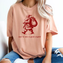 Large Peachy And To All A Good Night Santa Comfort Colors Tee, Vintage Christmas Shirt