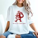 Medium White And To All A Good Night Santa Comfort Colors Tee, Vintage Christmas Shirt