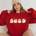  Jolly Santa's Whimsical Fleece Sweatshirt, Vintage Christmas Pullover